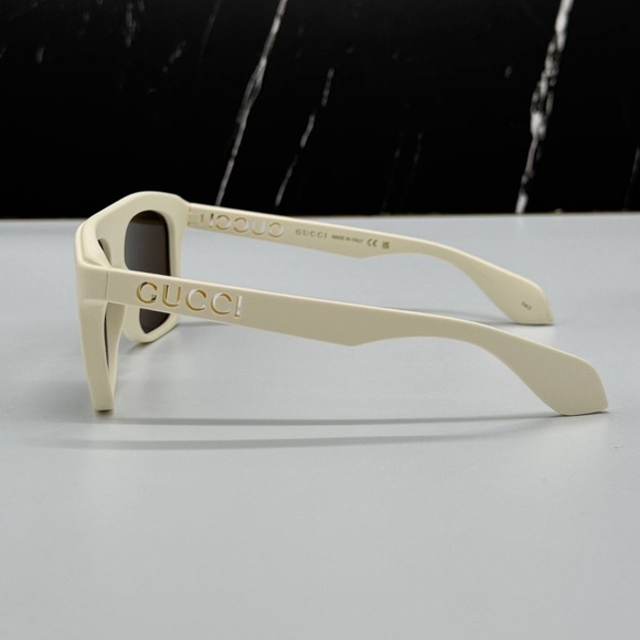 NEW GG1570S 003 GUCCI WHITE BROWN SQUARE UNISEX GUCCI SUNGLASSES - Picture 6 of 11